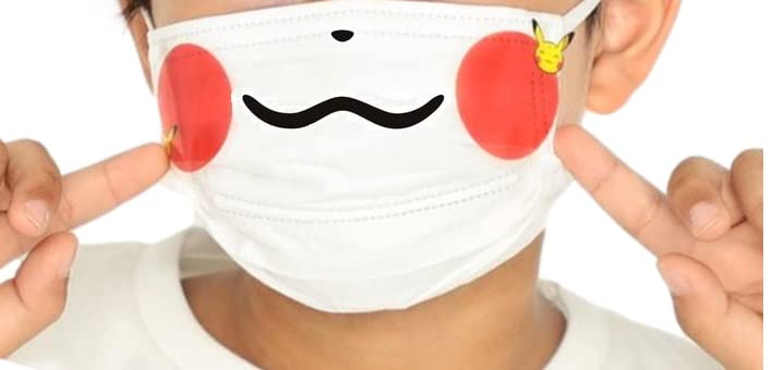 Pokemon Center Original Pokemon Not for Sale cheeks are cute Pikachu Mask Sticker Pikachu's