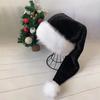 Santa Hat for Adult Unisex Velvet Plush Christmas Hat with Fluffy White Faux Fur Trim for New Year Holiday Party