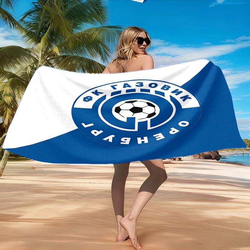 Soccer Club Emblem Design Printed Microfiber Beach Towel, Soft And Absorbent, Quick-Dry, Ideal for Summer Travel, Beach Essential, Swimming Pool