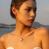 Women's 18K Gold Plated Stainless Steel Star Shape Hollow Pendant Necklace Waterproof Non-Tarnish Jewelry Accessory
