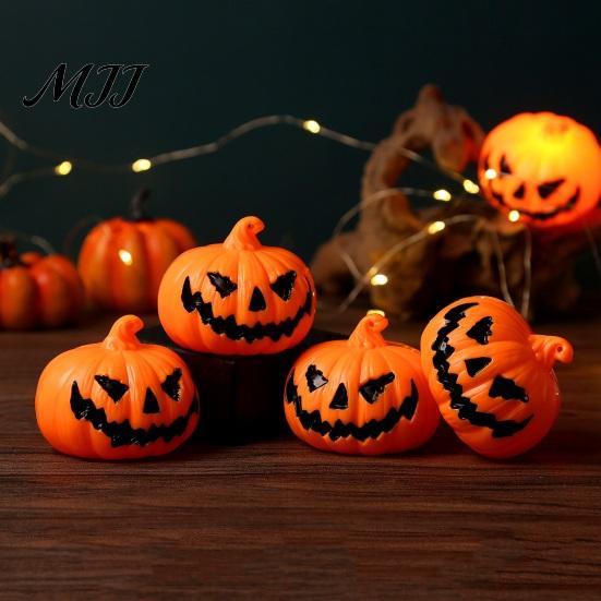 Creative Holiday Home Ornamentation 3Pcs Halloween LED Pumpkin Light, Spooky Ghost Hanging Durable Plastic Ornaments Decor for Bar, Glowing
