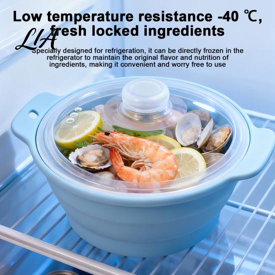 Nonstick Easy Clean Steam Insert Foldable Silicone Microwave Steamer, Collapsible Steamer Bowl, Heat Resistant Vegetable Heat-Resistant Food-Grade