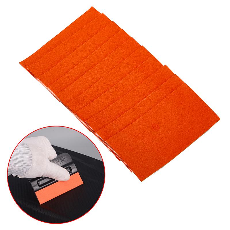 10Pcs 5×10Cm Suede Felt Cloth For 10Cm Card Squeegee Vinyl Car Wrap Window Tint Scraper Tool Replaceable No Scratch Edge Protect