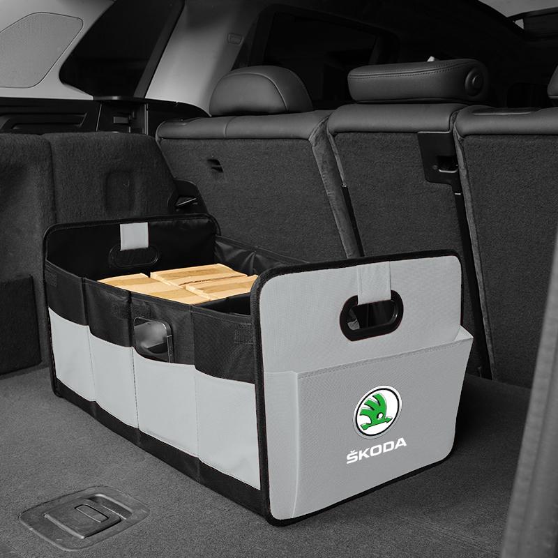 AEB1 Car Trunk Organizer Box Foldable Large-capacity Storage Case For Skoda Octavia Kylaq Elroq Kodiaq Scala Rapid Superb Karoq Yeti