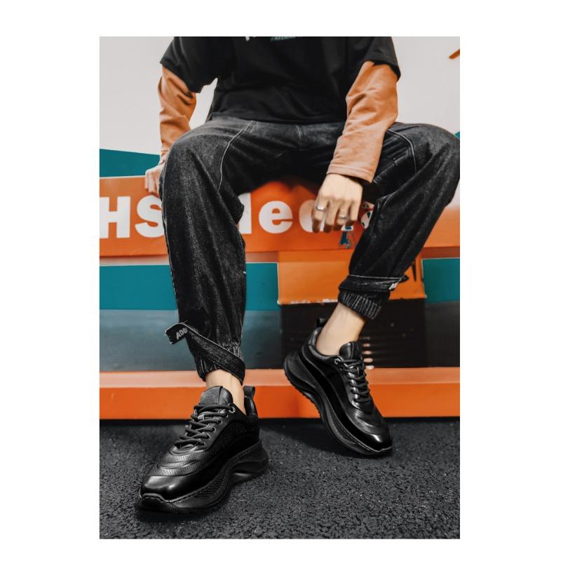 Men's Shoes,Leather Sports Casual Shoes,Korean Version of The Height of The Old Dad Tide Shoes