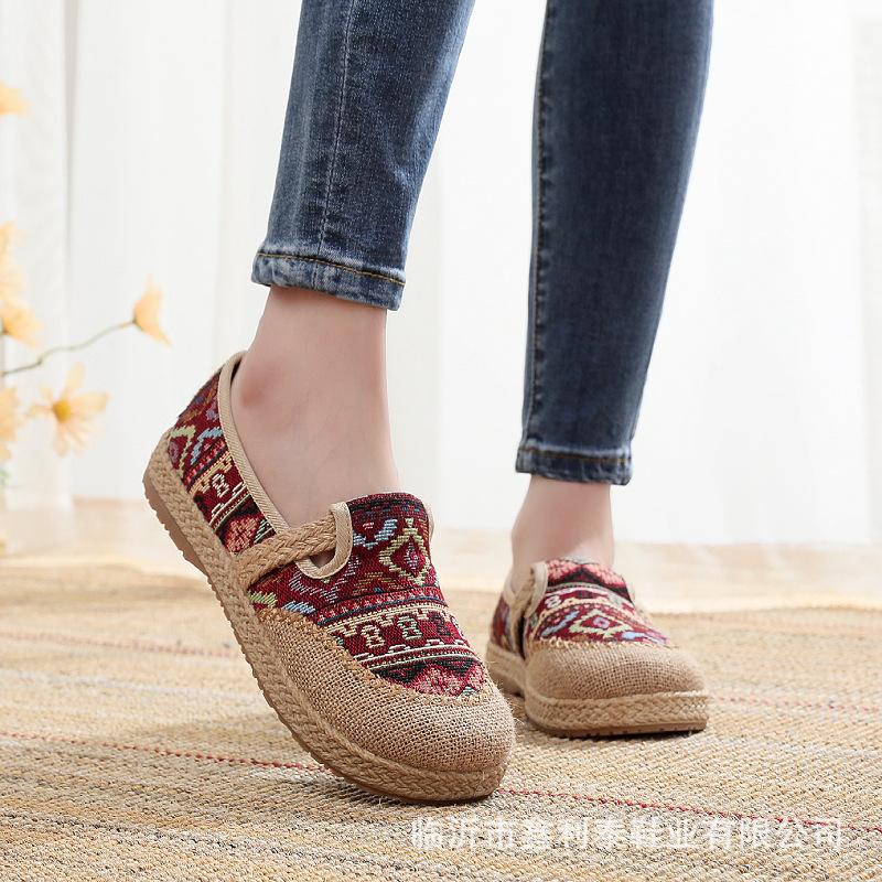 

Soft-soled middle-aged mother shoes linen comfortable canvas shoes old Beijing cloth shoes women s flat-soled fisherman shoes 41