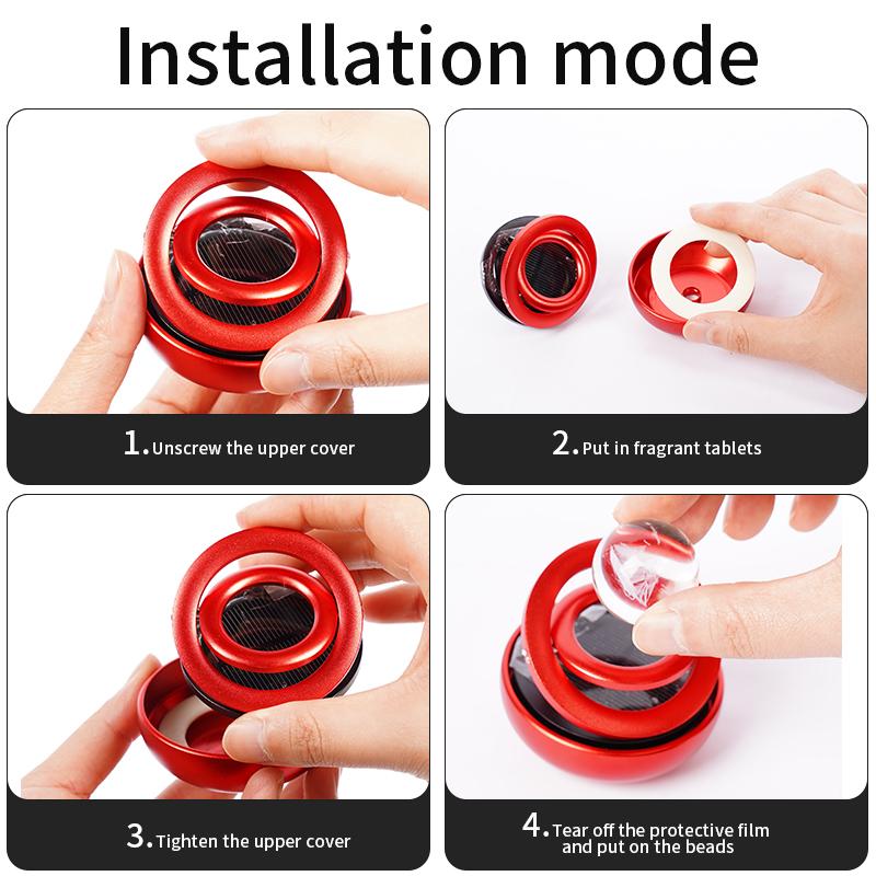 Car Aromatherapy Double Rings Rotary Suspension Rotating Air Freshener Dashboard Perfume Car Auto Diffuser Perfume Car Ornament