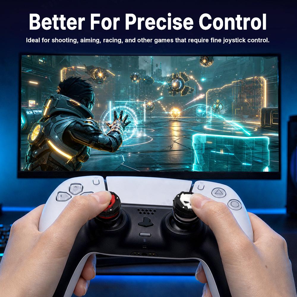 2 Stück Silikon Analogstick-Verlängerungen für PS5 Kompatiblen Controller, Anti-Rutsch Daumenstick-Kappen