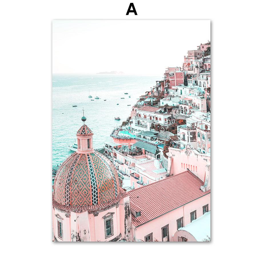 Venice Canal Sakura Beach Palm Tree Door Wall Art Canvas Painting Nordic Posters And Prints Wall Pictures For Living Room Decor