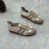 Handgemachte Lederschuhe Vintage Round Head Rindsleder Casual Damenschuhe