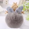 Soft Artificial Rabbit Furs Keychain Plushs Ball KeyRing Cute Pom Pom Bag Charm Car Pendant Decoration for Women Girls