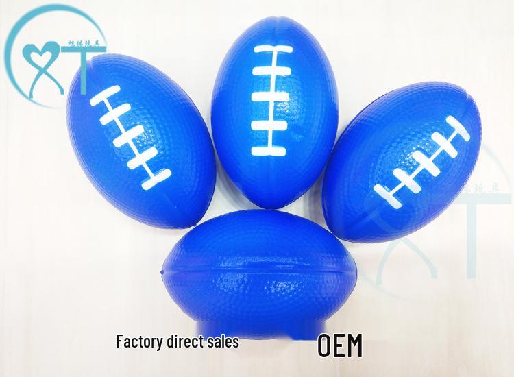 9cm PU Sponge Coffee Rugby Ball - Squishy Stress Relief Toy