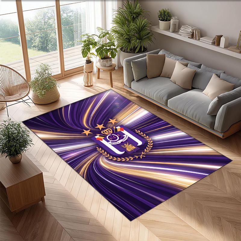 Anderlecht FC Soccer Football Pattern Soft Area Rug Non Slip Indoor Floor Carpet Sports Decor Mat for Bedroom