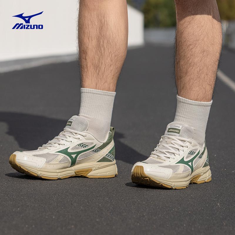 Mizuno Speed Comfortable Retro Fabric Synthetic Leather Durable Breathable Lightweight Low-Top Running Shoes Unisex sneaker Light-Green D1GH223022