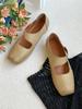 Retro flat-soled grandma single shoes women's shoes summer 2025 new Korean version versatile soft-soled thick-heeled ballet shoes