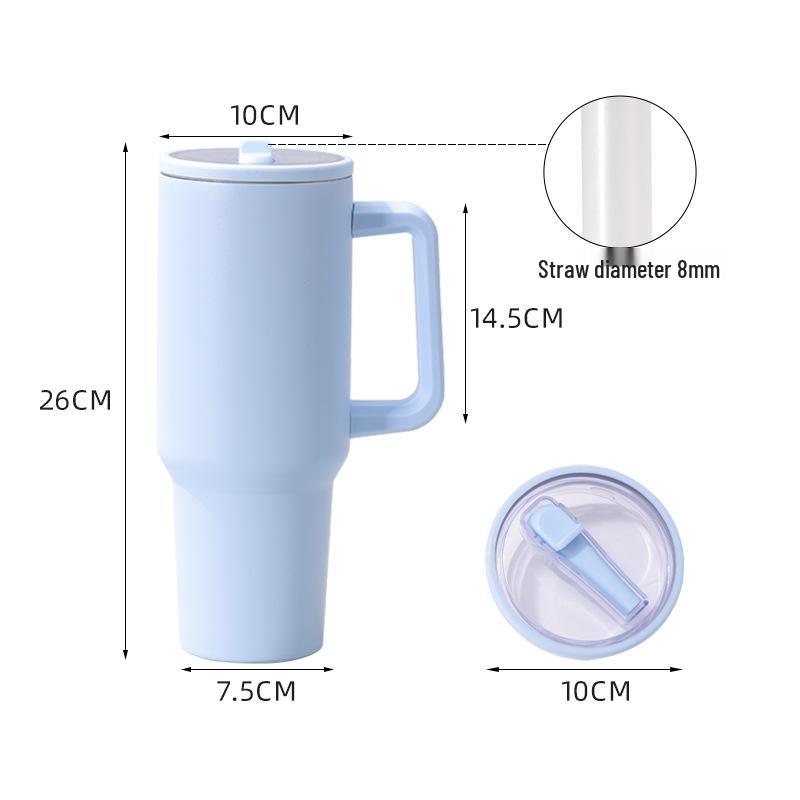 40oz Bärbar Rostfri Dubbelväggig Ismugg med Sugrör - Stor Kapacitet & Isolerad.