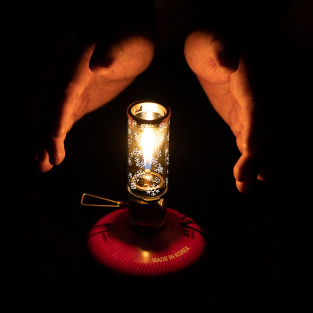 LIXADA Campinglaterne, Tragbare Lampe, Kompakte Butangas-Lichtlaterne, für Camping, Picknicks und den Außenbereich