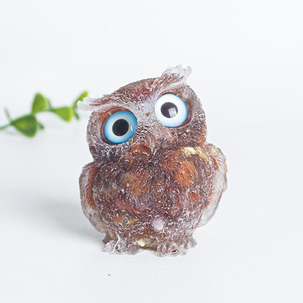 Natural Crystal Owl Car Ornament For Office Desk Decor Gift For Kids