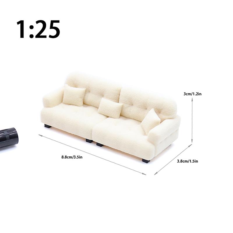 Dollhouse Simulation Flocking Sofa Model Dollhouse Mini Living Room Furniture Decoration Accessories Pretend Play Toys