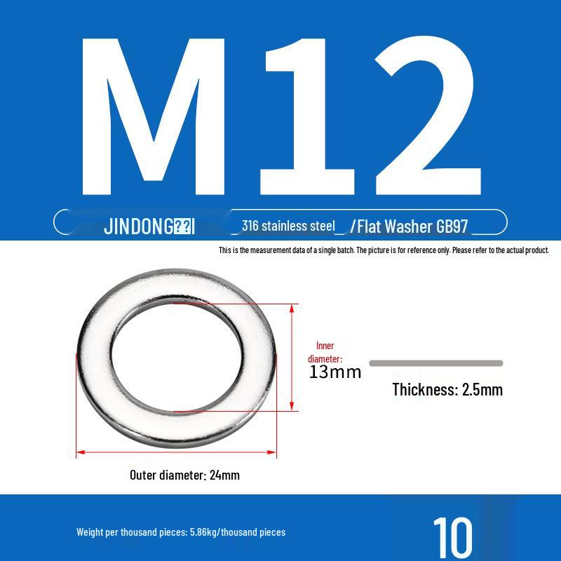 Stainless Steel 304/201/316 Oversized Thick Flat Washer Gasket Screw Washer GB97/GB96