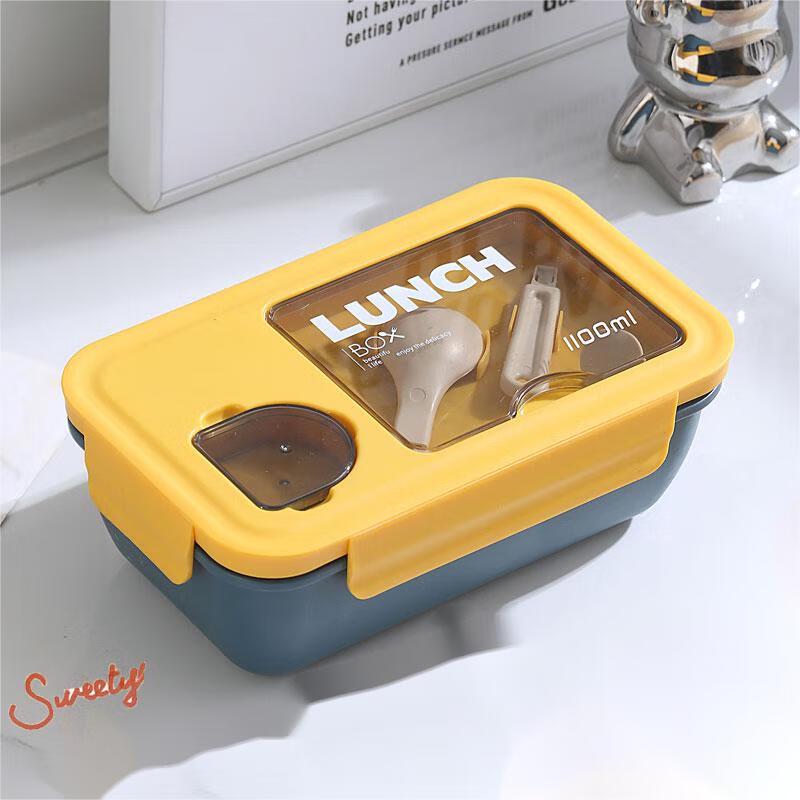 Qianxing 1.1L Dual Compartment PP Lunch Box 10-Pack