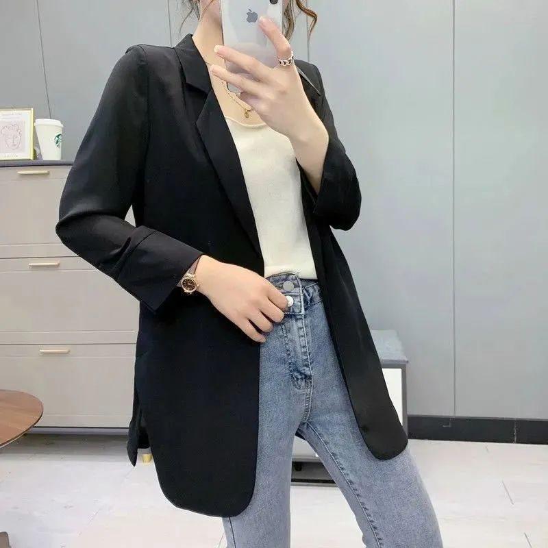 2025 Spring/Summer Korean Seven-Sleeve Women's Blazer Jacket - Temperament Chiffon, Lightweight, Sun Protection.