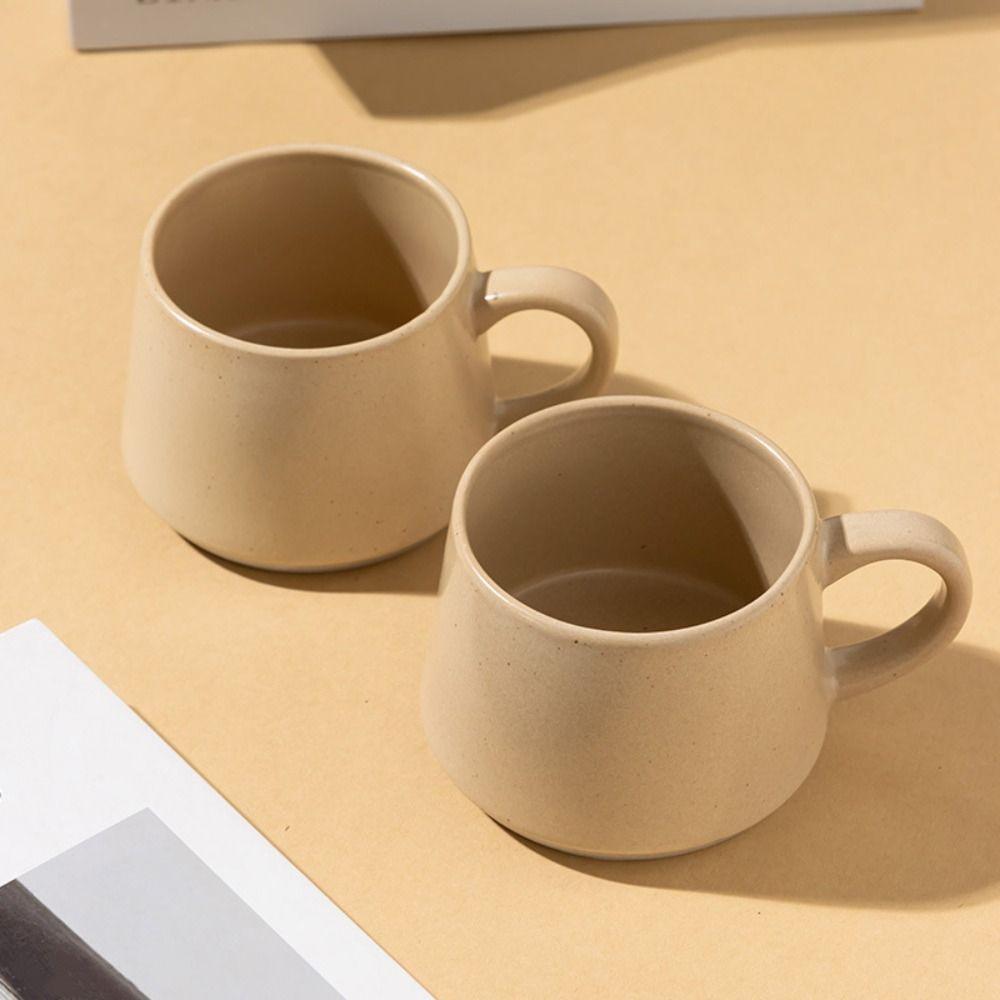 Minimalist Ceramic Coffee Mug Non-slip Bottom Pottery Drinkware Portable Retro Tea Cup  Kitchen