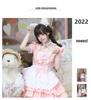 Japanese Soft Girl Pink Maid Dress Set - Pure & Lovely Cosplay Uniform