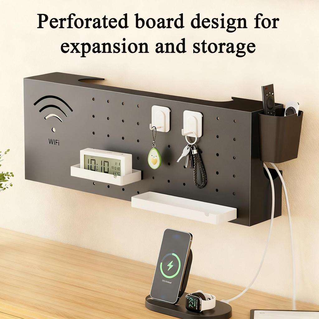 Wifi Box Hider Multifunctional Wall Mount Carbon Steel Organizer Internet Box Hider for Electronics Network Outlet Output Guards