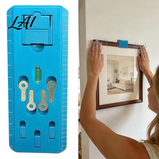 Frame Hanging Hardware Picture Tool with Level for Easy Positioning Quick Precise Position Wall Art Installation Kit Photo Painting Canvas Mounting