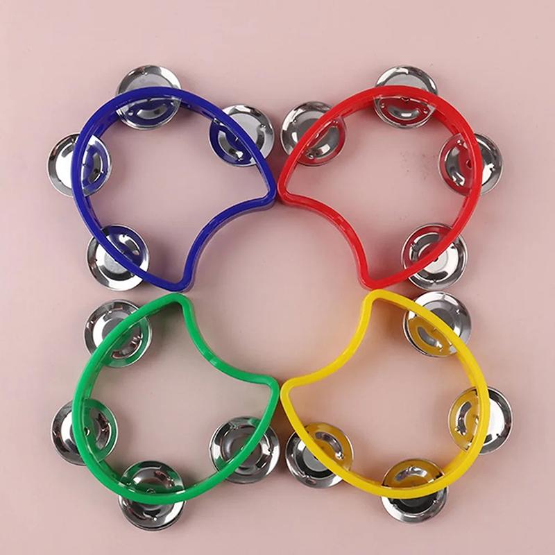 1Pc Plastic Percussion Tambourine For Adults Hand Tambourine Musical Instrument 4 Bells On Abs Tambourine Musical Rhythm Instrum