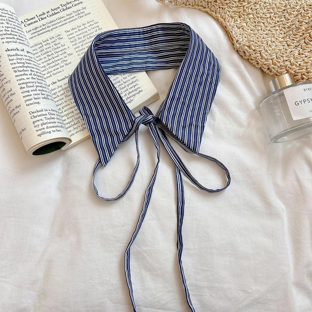 Plaid Fake Collar Women Detachable Collars For Women False Collar Lolita Lapel Tie Shawl Wrap Decoration