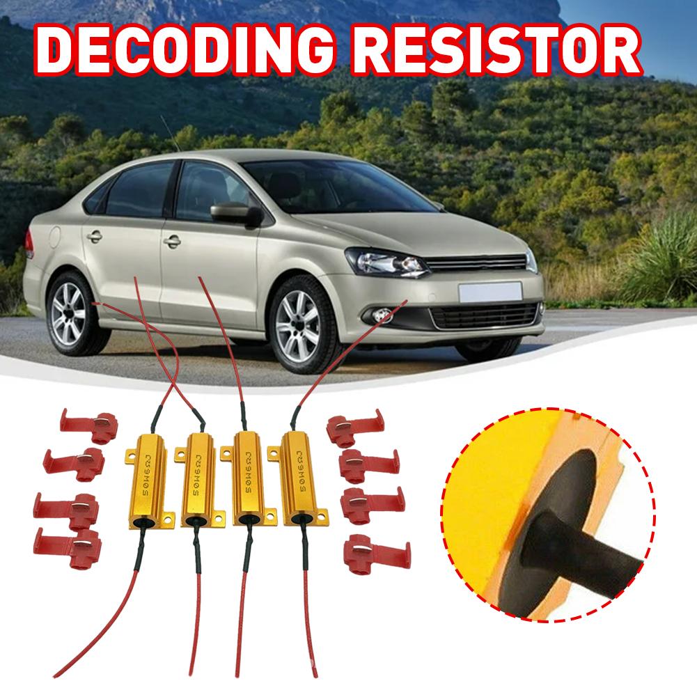 2/4pcs LED Indicator Ballast Load Resistor Flash Rate Relay Turn Signal Bulbs 50W 6 Ohm Load Resistor