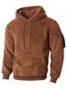 2025 Autumn/Winter European & American Men's Plush Lined Hooded Sweatshirt Jacket