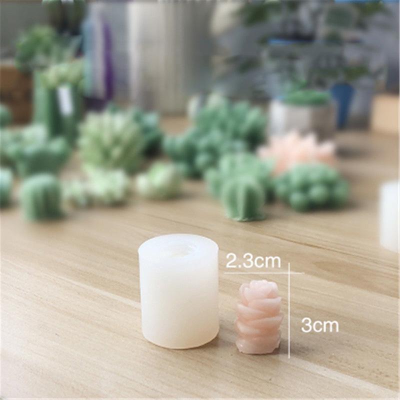 3D Cactus Succulents Silicone Mold For Jelly Chocolate Ice Making Cake Baking Gypsum Wax Concrete Candle DIY Resin Art Mould
