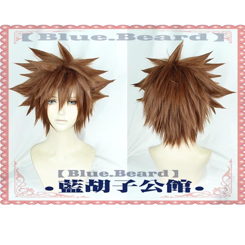 Kingdom Hearts Sora Cosplay Wig Brown Short Synthetic Hair Halloween Costume Wigs + Wig Cap One Size