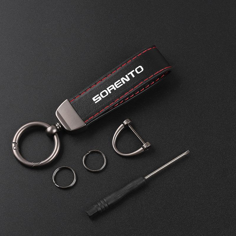 Deluxe Leather car Keychain Keyring Keychain Lanyard Gift Keychain for KIA Sorento rnqt40