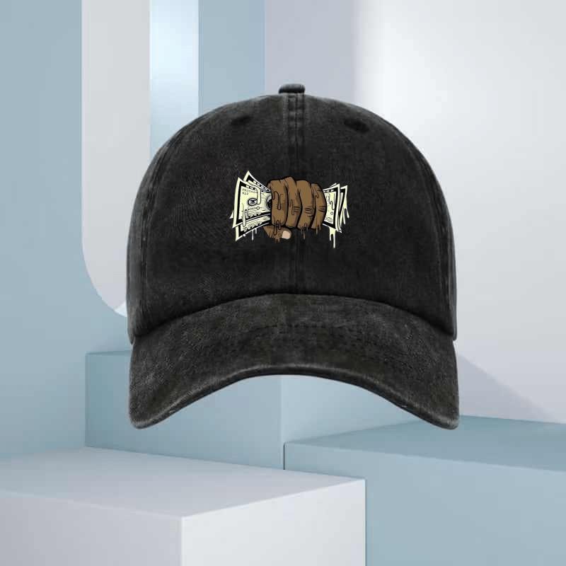 Summer fashion with printed baseball cap with money bag pattern, suitable for men's and women's outdoor equipment in all seasons