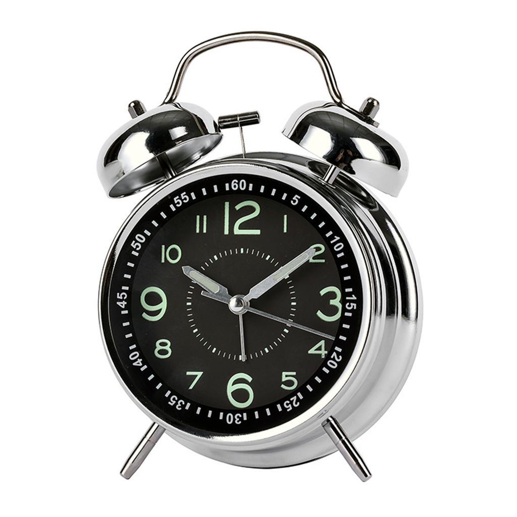 Super-Loud Twin-Bell Vintage Alarm Clock Compact Size Alarm Clock For Students,Fashioned Circle Alarm Clock for Nightstand Desk