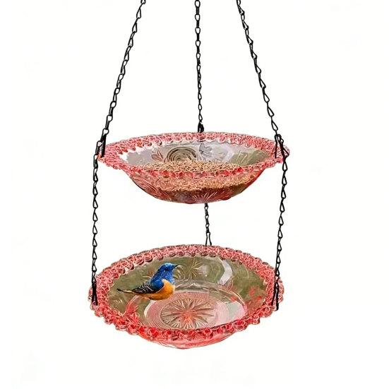 Hanging Bird Bath And Feeder Outdoor Bird Bath Feeder Bowl Bird Bath Bowl Attracts Wild Birds for Garden Yard Decor