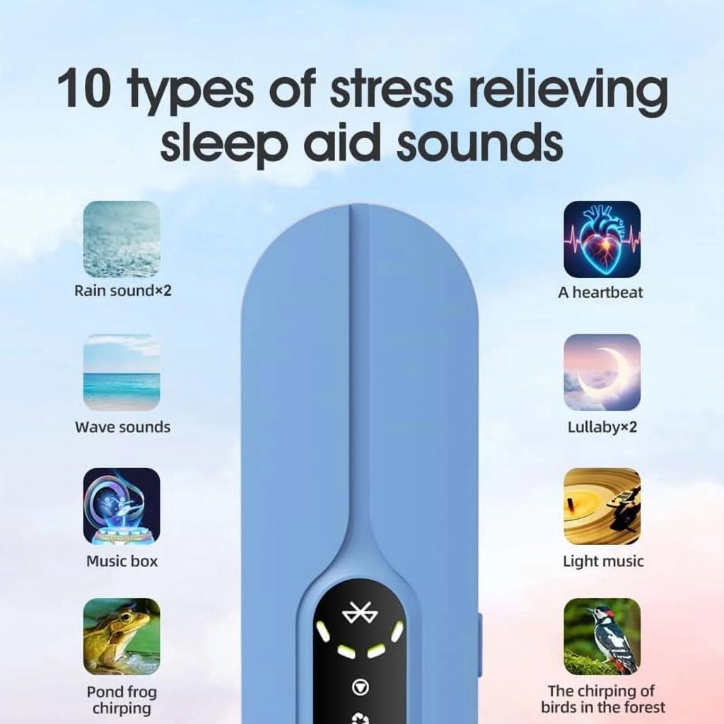 Pillow Speaker For Sleeping, Conduction Bluetooth Under Pillow Speaker With 10 Soothing Sounds, Sleep Timer, Card Support For Side Sleepers & Deep
