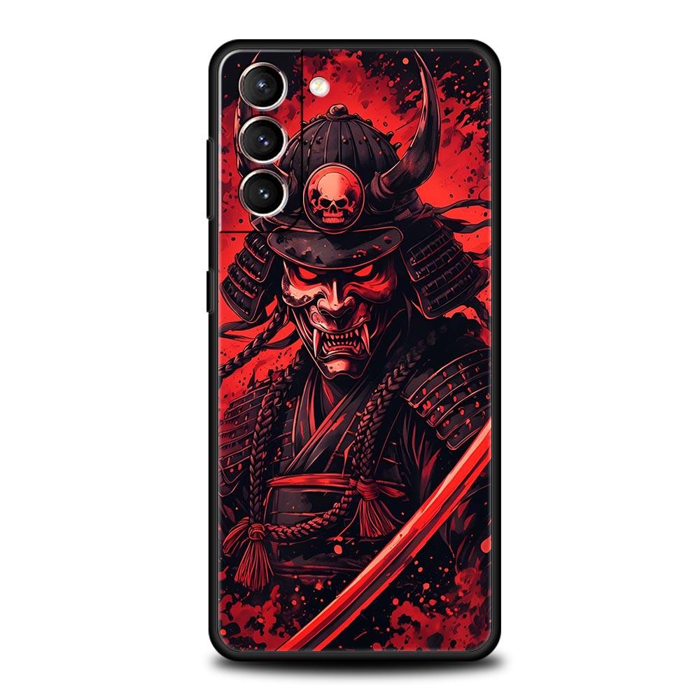 Japan Ghost Face Samurai Soft Phone Case For Samsung Galaxy S25 Edge S24 Plus S23 FE S22 S21 S20 Ultra 5G S10 Protect Cover