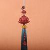 "Sandalwood Double Lotus Rearview Mirror Pendant - High-End Car Interior Accessory"