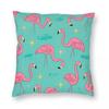 Lawn Pink Flamingo Square Pillowcase Polyester Linen Velvet Pattern Zip Decor Pillow Case Home Cushion Cover 45X45