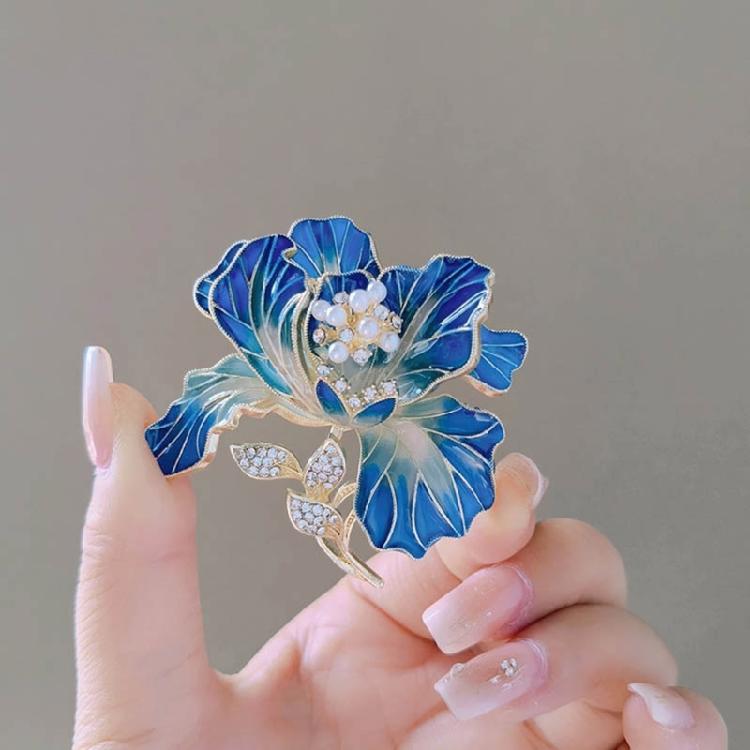 Künstlerischer Blumen Pin Handgefertigt Strasssteine Details Modeschmuck Anmutige Blumen Brosche Geeignet für Stilvolle Outfits