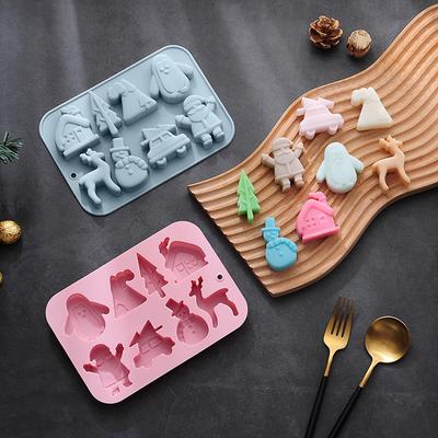 Christmas Silicone Baking Mold, Holiday Silicone Mold Soap Candy Mold For Chocolate Jello Snowman Santa Baking Mold