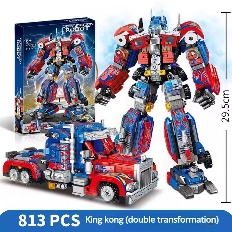 Transforming Race Cars Building Blocks Prime Trucks Trailers Robots Kits Child Kids Toys For Boys Adults Christmas Gifts