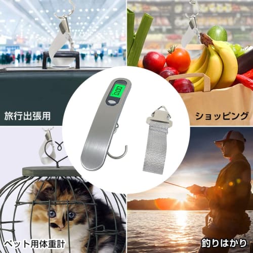 Alice in Wonderland Luggage Scale, Digital Hanging Scale, Portable Scale, Maximum 50kg, Travel, Hanging Type, Lightweight, Compact, Easy to Use, Weigh