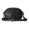 Gucci Blondie Double G Logo Removable Shoulder Strap with Zipper Closure Leather Crossbody Shoulder Bag Women's Black