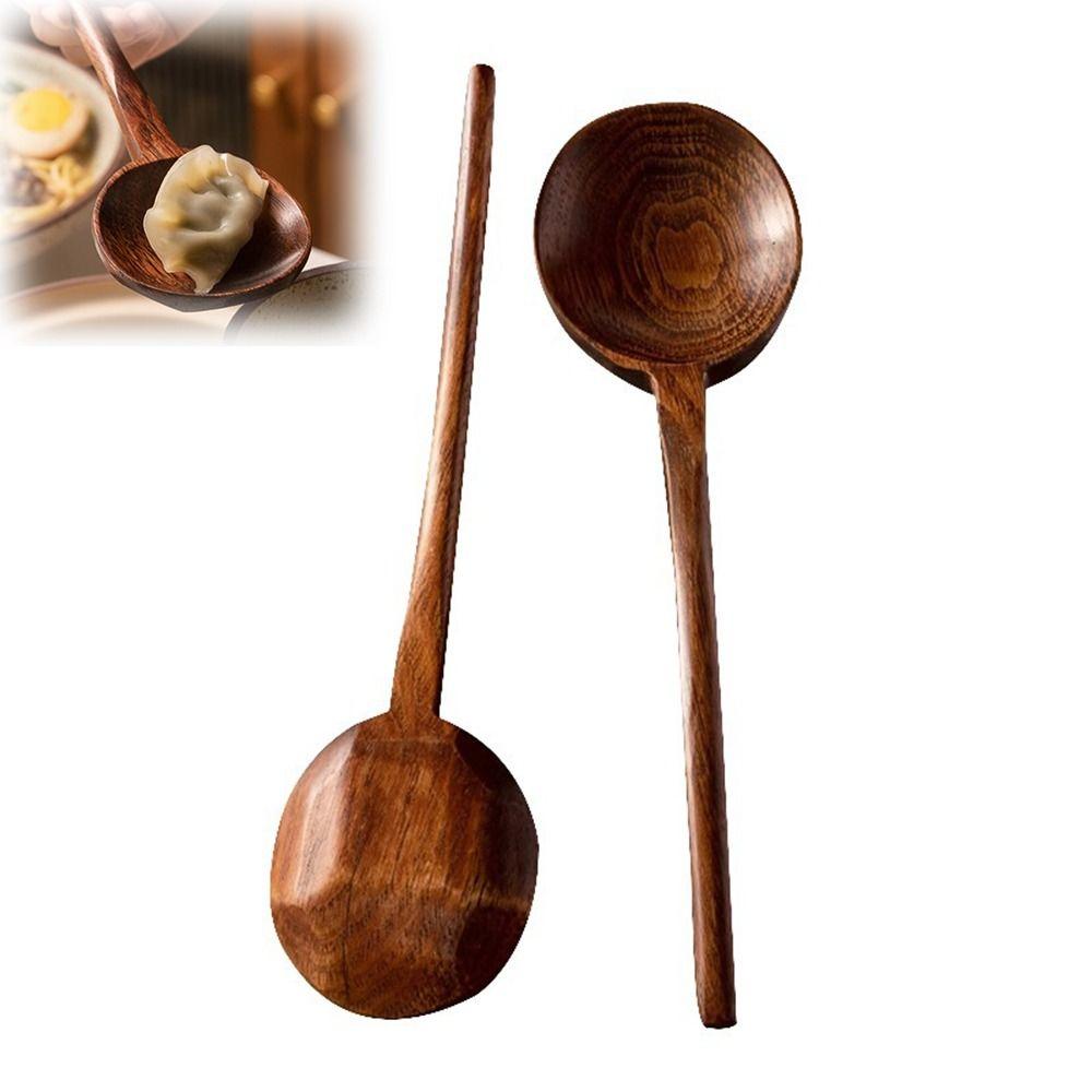 Deep Spoon Head Long Handle Spoon Long Handle Serving Ladle Wooden Soup Spoon Kitchen Cooking